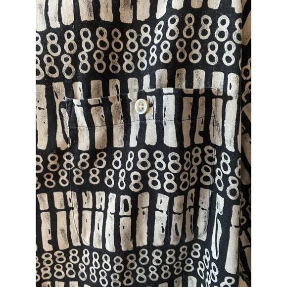 Vtg Summa Silk Shirt Mens XL Black Gray Geometric Hawaiian Abstract Button Up - Picture 4 of 7